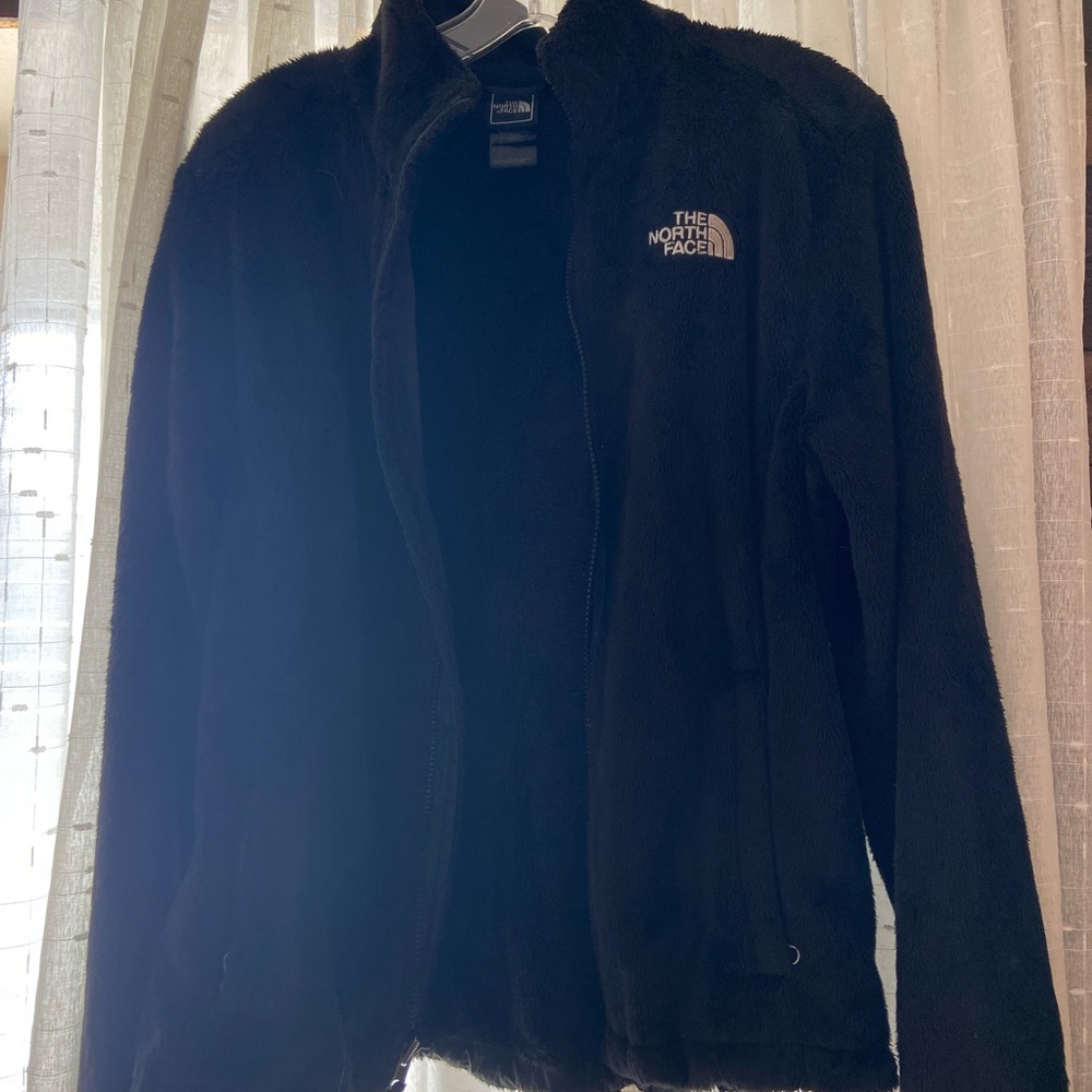 NORTH FACE medium black fuzzy jacket